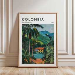 Colombia Travel Poster South America Landscape Art Print - thumbnail 1