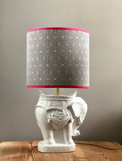 Ceramic Elephant Table Lamp. Modern Statement Lighting For Living Room Or Bedroom. Statement Lamp - image 1