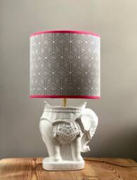 Ceramic Elephant Table Lamp. Modern Statement Lighting For Living Room Or Bedroom. Statement Lamp - thumbnail 1