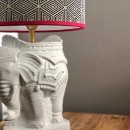 Ceramic Elephant Table Lamp. Modern Statement Lighting For Living Room Or Bedroom. Statement Lamp - thumbnail 2