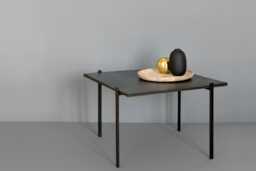 Slate Top Coffee Table Industrial Powder Coated Steel Frame - thumbnail 1