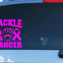 Tackle Cancer With 2 Ribbons & Football Vinyl Window Sticker Decal E00166 - thumbnail 3