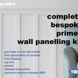 Modern Shaker Wall Panelling Kit Narrow Strip, Primed Mdf, Bespoke Sizing - thumbnail 2