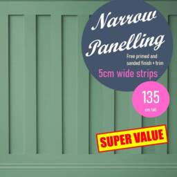 Modern Shaker Wall Panelling Kit Narrow Strip, Primed Mdf, Bespoke Sizing - thumbnail 3