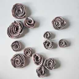Handcrafted Clay Rose Wall Decor - Set Of Whimsical Botanical Flowers - Clay-Red Colour - thumbnail 3