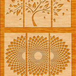 3 Tree Wall Hanging, Decor Decal, Vinyl, Patterns, Laser, Cnc Router, Plasma, Room - Cdr, Svg, Dxf, Ai, Eps, Jpg Files - thumbnail 4