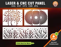 3 Tree Wall Hanging, Decor Decal, Vinyl, Patterns, Laser, Cnc Router, Plasma, Room - Cdr, Svg, Dxf, Ai, Eps, Jpg Files
