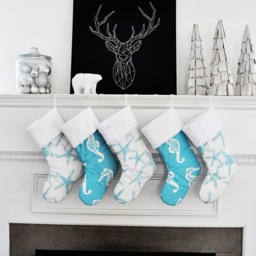 Personalized Coastal Christmas Stocking, Coastal, Ocean Christmas, Sea Friends, Starfish, Beach Decorations Holiday No.615 - thumbnail 2