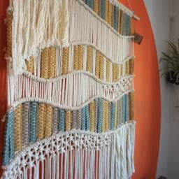Large Macrame Wall Hanging, Hand Woven Tapestry Contemporary Fiber Art, Modern Weaving Hanging - thumbnail 3