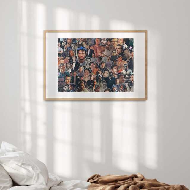 Henry Cavill Collage Wall Art - Movie Star Portrait Print Cinematic Actor Poster Bold Film Fan Decor Unique Viral Home Gift Idea - image 1