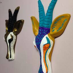 Paper M??ch?? Gazelle Head Wall Mount, Ola - thumbnail 2