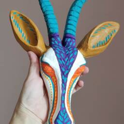Paper M??ch?? Gazelle Head Wall Mount, Ola - thumbnail 3