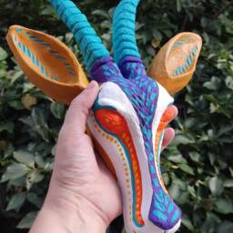 Paper M??ch?? Gazelle Head Wall Mount, Ola - thumbnail 4