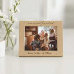 Personalised Grandad Photo Frame - Engraved World's Best Gift, Wooden - thumbnail 3