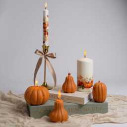 Pumpkin Orange Shaped Large Candle, Pumpkin Spice Latte, Halloween Candles, Autumn Candle Gift, Fall Decor, Pumpkin Scented Set, Hygge - thumbnail 2
