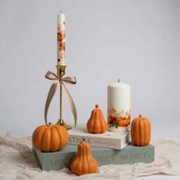 Pumpkin Orange Shaped Large Candle, Pumpkin Spice Latte, Halloween Candles, Autumn Candle Gift, Fall Decor, Pumpkin Scented Set, Hygge - thumbnail 4