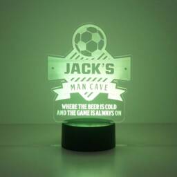 Led Name Sign. Football Soccer Theme Light Lamp. Man Cave Personalized Bar Sprts Tv Den Room Plaque D40F - thumbnail 2