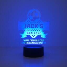 Led Name Sign. Football Soccer Theme Light Lamp. Man Cave Personalized Bar Sprts Tv Den Room Plaque D40F - thumbnail 3