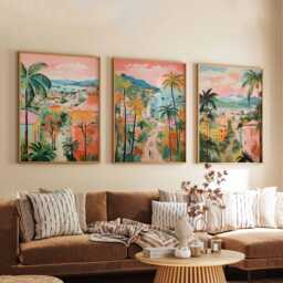 Set Of 3 Haiti Posters, Travel Prints, Caribbean Wall Art Set, City Poster Haitian Decor