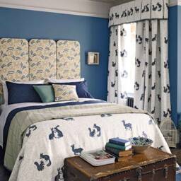 William Morris Woodland Animal Embroidered Curtain Drapes - thumbnail 1