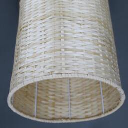 "Handwoven Bamboo Pendant Light, Cylindrical Woven Ceiling Lamp, Lampshade Size W9.8"" By H15.7" - thumbnail 3
