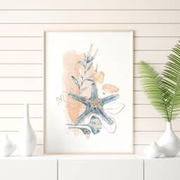 Beach Themed Home Decor Trendy & Framed 3 Piece Wall Art Prints Set, Coastal Wall Art Decor, Seashell Prints, Summer Lake House Decor - thumbnail 3