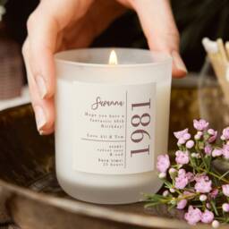 Personalised 40Th Birthday Candle Gift For Her Scented Soy Wax