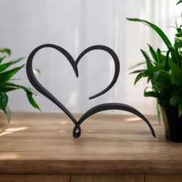 Heart Ornament Line Art, Freestanding Shelf Display Items, Home Decor, Romantic Gift - thumbnail 3