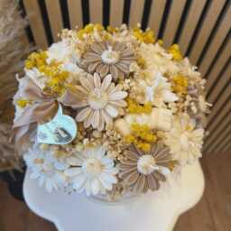 Daisy Candle Bouquet Floral Arrangement Gift For Her Home Decor - thumbnail 3