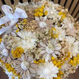 Daisy Candle Bouquet Floral Arrangement Gift For Her Home Decor - thumbnail 4