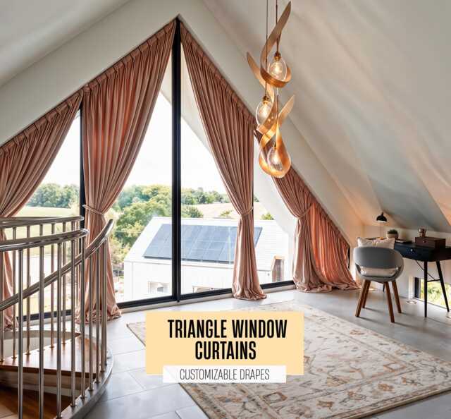 Triangle Windows Curtains, Apex Window Angled Window Curtains, Curtains For Gable Windows - image 1