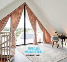 Triangular Window Curtains, Apex Angled Window Curtains, Curtains For Gable Windows, Type 2 - thumbnail 1