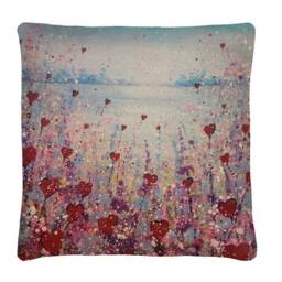 Love-Flowers-Hearts-Cushion-40cmx40cm-Free Delivery-Pillow-Bright Cushion Cover-Colourful Cushion-Birthday Gift-Original Cover - thumbnail 1