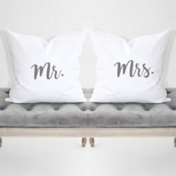 Mr. & Mrs. Pillow Set Of 2 Covers - thumbnail 2