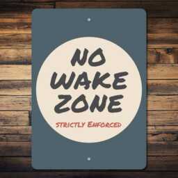 No Wake Zone Metal Sign, Lake Rules Dock Safety Boating Marina Decor, Nautical Wall Art - thumbnail 3