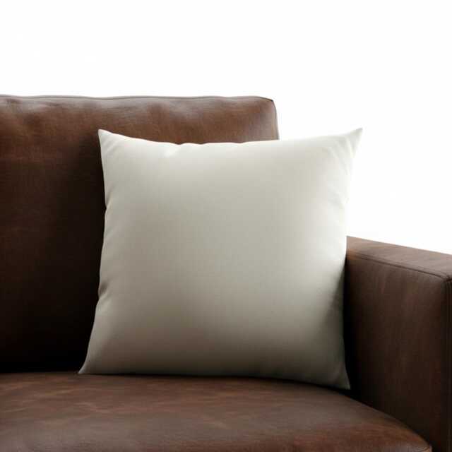 Cream Pleather Cushion Cover - 18x18 - image 1