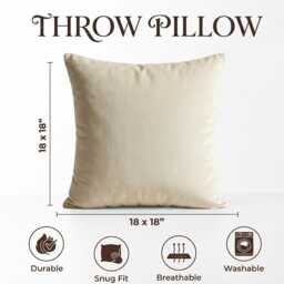 Cream Pleather Cushion Cover - 18x18 - thumbnail 2