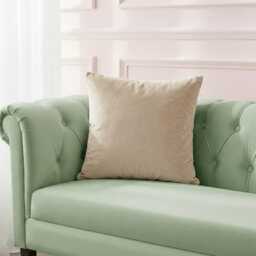 Cream Pleather Cushion Cover - 18x18 - thumbnail 1