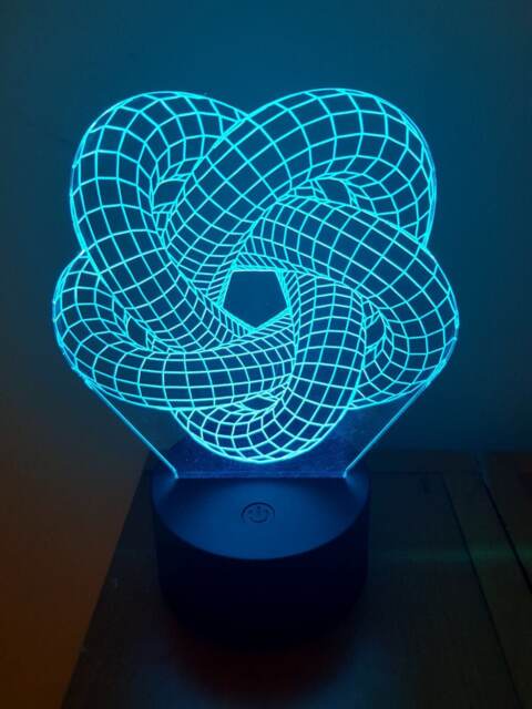 Torus Knot5, Smart App Control 3D Illusion Night Light Bluetooth, Music, 7&16M Color Mobile App, Can Be Personalised - image 1