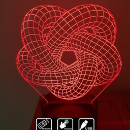 Torus Knot5, Smart App Control 3D Illusion Night Light Bluetooth, Music, 7&16M Color Mobile App, Can Be Personalised - thumbnail 3