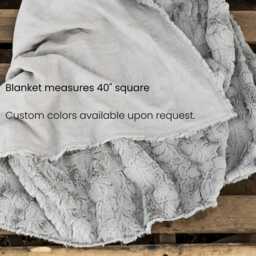 Personalized Minky Baby Blanket Linen & Faux Fur, Handmade Keepsake - thumbnail 3