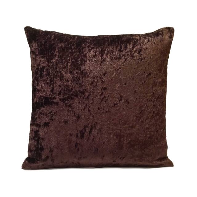 Dark Brown Pillow, Throw Pillow Cover, Decorative Cushion Pillowcase, Accent Toss Velour - image 1