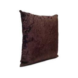 Dark Brown Pillow, Throw Pillow Cover, Decorative Cushion Pillowcase, Accent Toss Velour - thumbnail 2