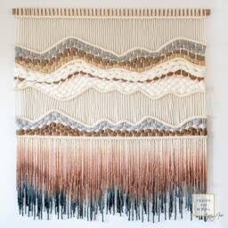 "xl Macrame Wall Hanging - Wall Art Dip Dyed Tapestry Woven Hanger " - thumbnail 2