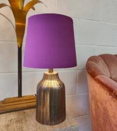 Magenta Purple French Drum Lampshade in Cotton - Choice Of Lining - thumbnail 1