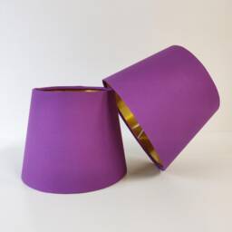 Magenta Purple French Drum Lampshade in Cotton - Choice Of Lining - thumbnail 2