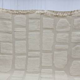 Beni Ourain Rug, Checkered Moroccan Rug, Wool Shag Unique Off White Berber Carpet, Hand Tufted Area Rug - thumbnail 3