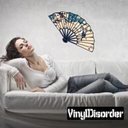 Japanese Symbol Fan Wall Decal - Fabric Vinyl Removable & Reusable Japanesesymboluscolor004Et