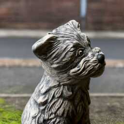 Concrete Westie Dog Figurine Stone Sculpture Outdoor Terrier Yorkie Statue Cement Ornament Dog Lover Gift Front Door Decoration - thumbnail 4