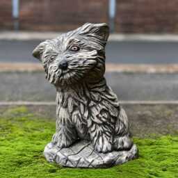 Concrete Westie Dog Figurine Stone Sculpture Outdoor Terrier Yorkie Statue Cement Ornament Dog Lover Gift Front Door Decoration - thumbnail 3